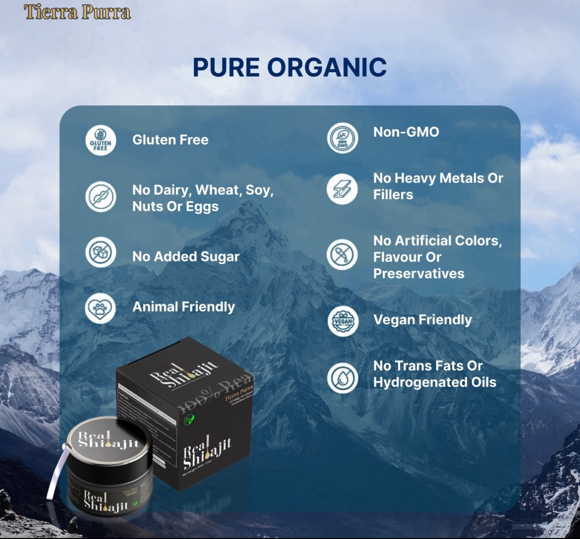 TIERRA PURRA Pure 100% Himalayan Shilajit Resin 30 Grams Jar 60 Servings + Spoon