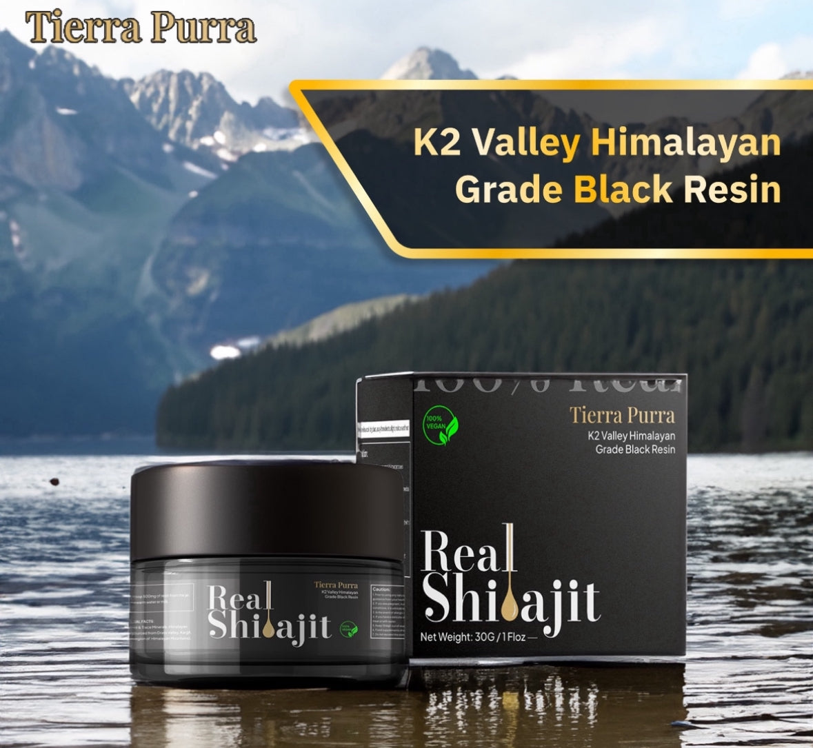 TIERRA PURRA Pure 100% Himalayan Shilajit Resin 30 Grams Jar 60 Servings + Spoon